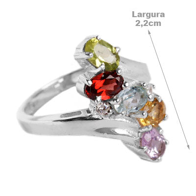 Anel de Prata com Pedras