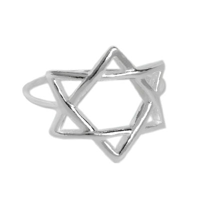Anel de Prata Estrela de Davi