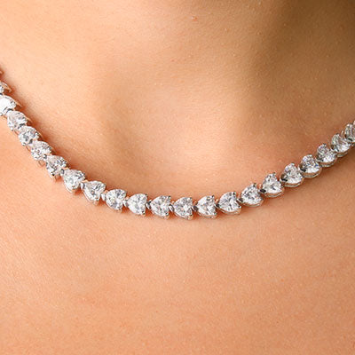 Gargantilha de Prata com Zircônias