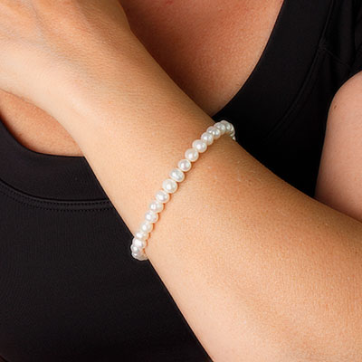 Pulseira De Prata Com Pérola