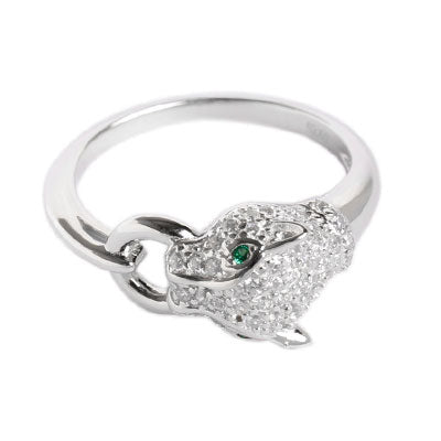 Anel de Prata Pantera com Zircônias