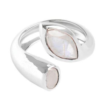 Anel de Prata com Pedra da Lua -