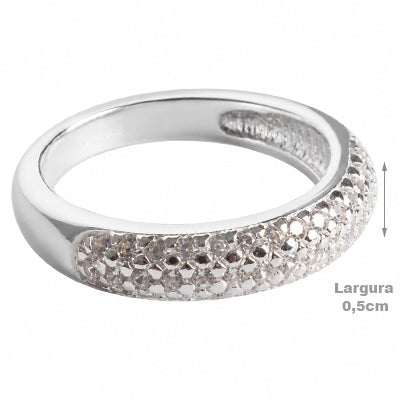 Anel de Prata com Zircônias - 58940