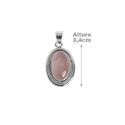 Pingente de Prata com Quartzo Rosa - 58953