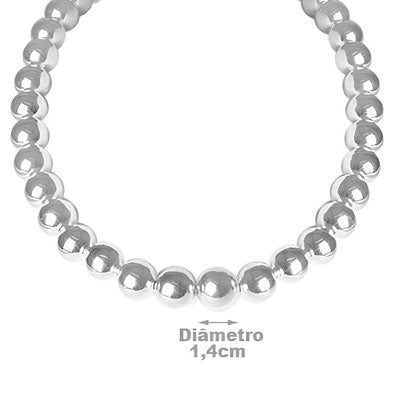 Gargantilha De Prata Bola