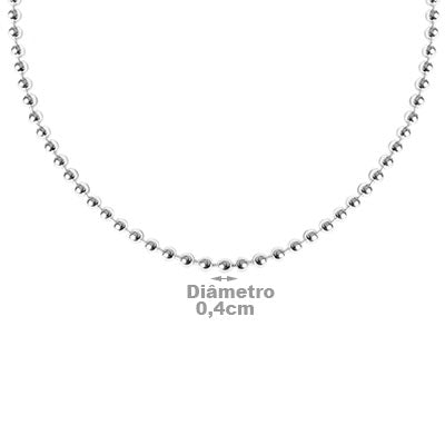 Gargantilha de Prata Bola - 59019