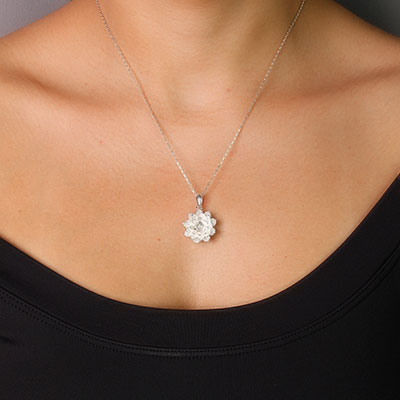 Pingente de Prata Flor - 59021