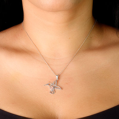 Pingente de Prata Beija-Flor