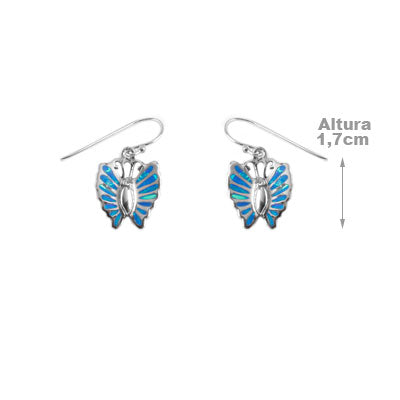 Brinco de Prata Borboleta com Opala - 59146