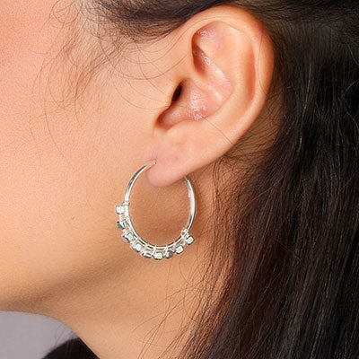 Argola de Prata com Cubos