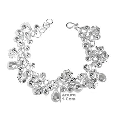 Pulseira de Prata com Pingentes - 59160