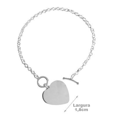 Pulseira de Prata Coração - 59168