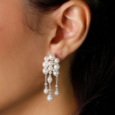 Brinco de Prata com Pérolas - 59188