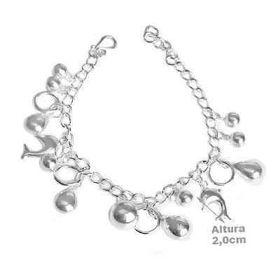 Pulseira de Prata com Pingentes - 59190