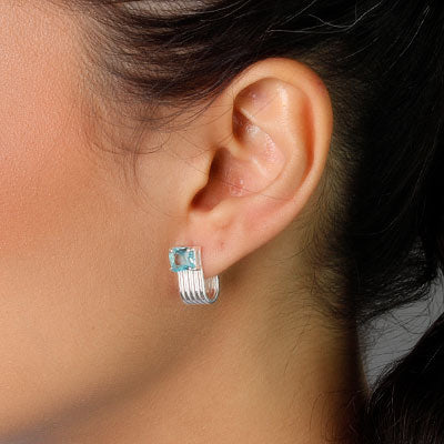 Brinco de Prata com Topázio