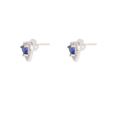 Brinco de Prata Coração com Zircônias - 59272