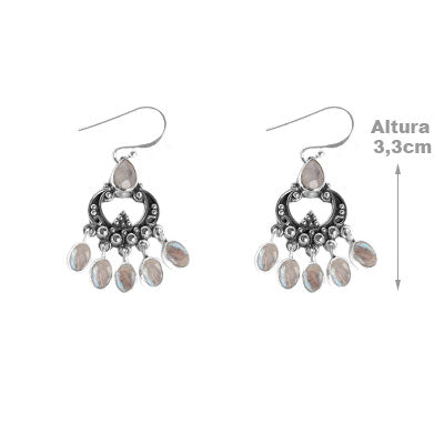 Brinco de Prata com Pedra da Lua - 59283