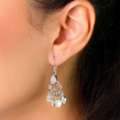 Brinco de Prata com Pedra da Lua - 59283