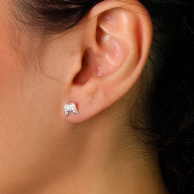 Brinco de Prata Asa com Zircônia - 59330