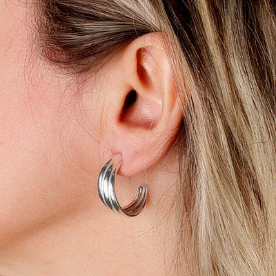 Argola de Prata Trabalhada - 59339