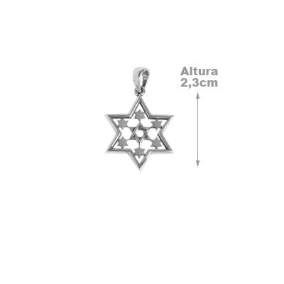 Pingente de Prata Hexagrama - 59374