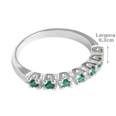 Anel de Prata Aparador com Zircônias - 59433