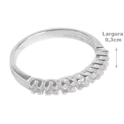 Anel de Prata Aparador com Zircônias - 59434