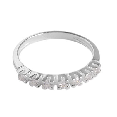 Anel de Prata Aparador com Zircônias - 59434