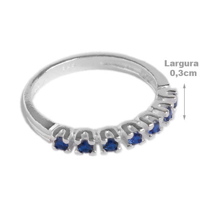 Anel de Prata Aparador com Zircônias - 59435