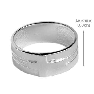 Anel de Prata Cruz - 59447 - soprata