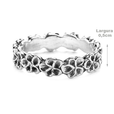 Anel de Prata Flor - 59449