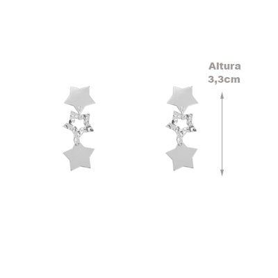 Brinco de Prata Estrelas - 59509