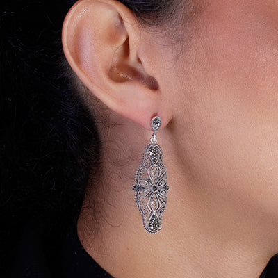 Brinco de Prata com Marcassitas - 59541