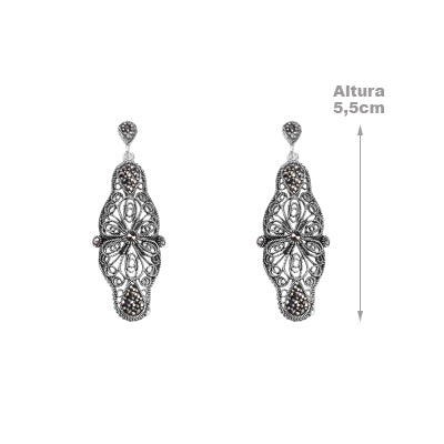Brinco de Prata com Marcassitas - 59541