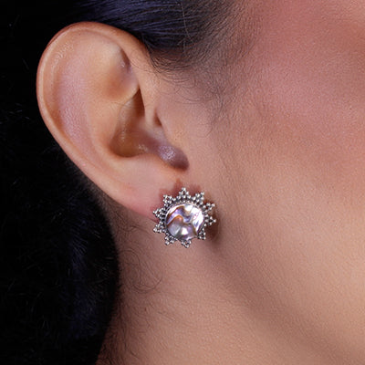 Brinco de Prata com Abalone - 59548