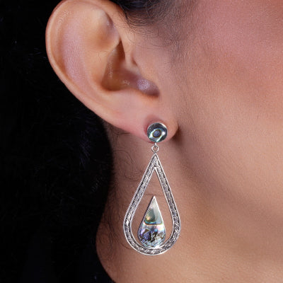 Brinco de Prata com Abalone - 59551