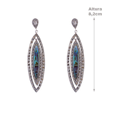 Brinco de Prata com Abalone - 59552