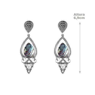 Brinco de Prata com Abalone- 59593