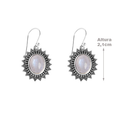 Brinco de Prata com Pedra da Lua - 59795