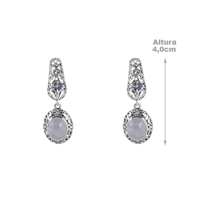 Brinco de Prata com Pedras - 59796