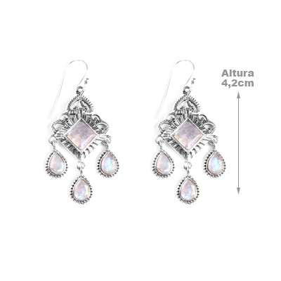 Brinco de Prata com Pedra da Lua - 59801