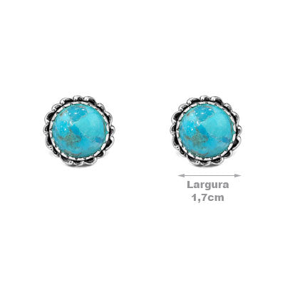 Brinco de Prata com Turquesa - 59805
