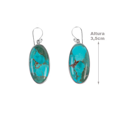 Brinco de Prata com Turquesa - 59807