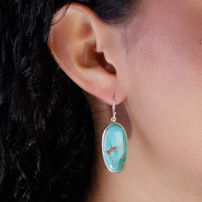 Brinco de Prata com Turquesa - 59807