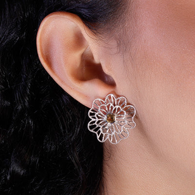 Brinco de Prata com Citrino - 59816