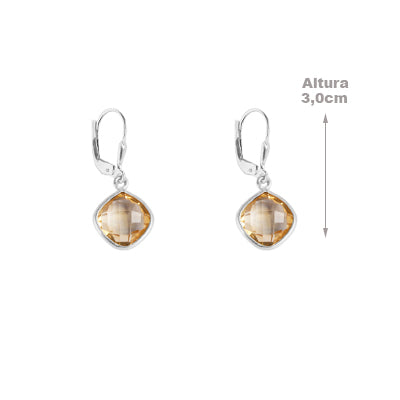 Brinco de Prata com Citrino - 59820