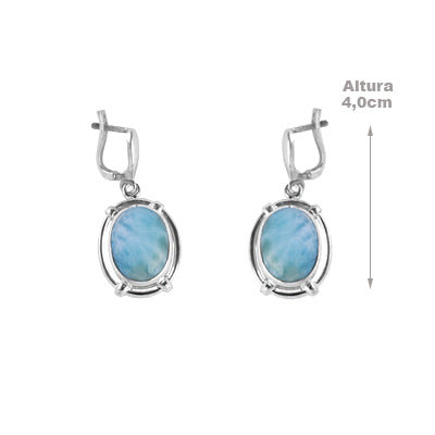 Brinco de Prata com Larimar- 59856