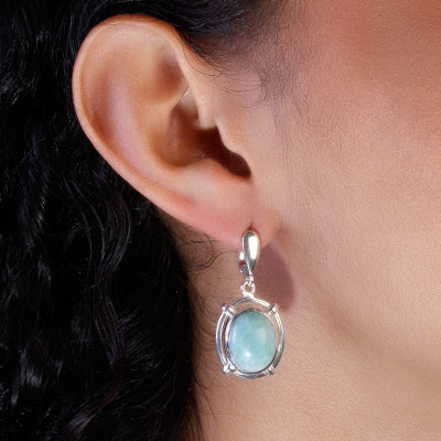 Brinco de Prata com Larimar- 59856