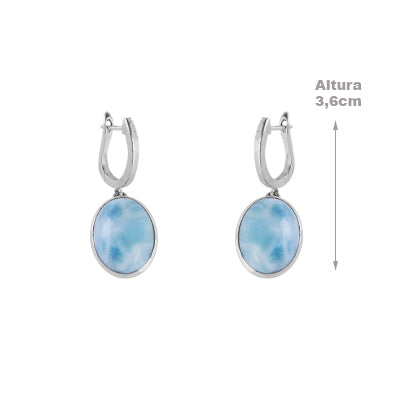 Brinco de Prata com Larimar- 59857