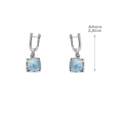 Brinco de prata com Larimar- 59859